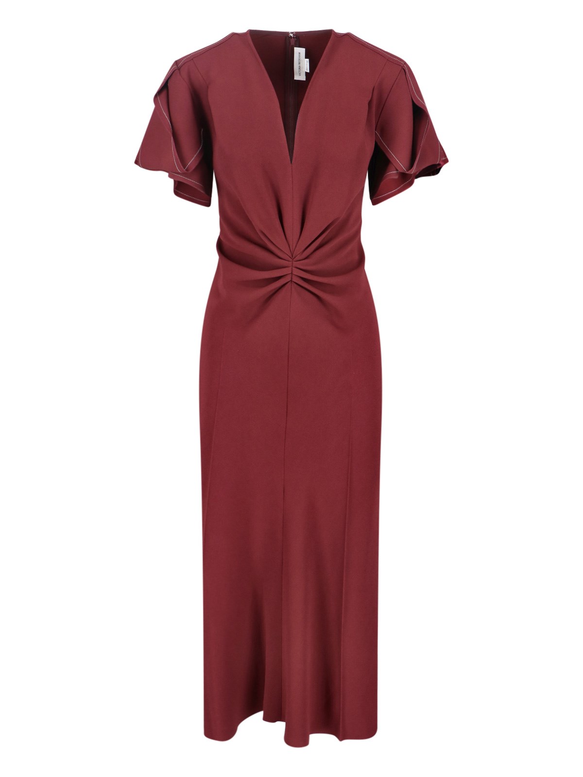 Victoria Beckham Eve Midi Dress In Red