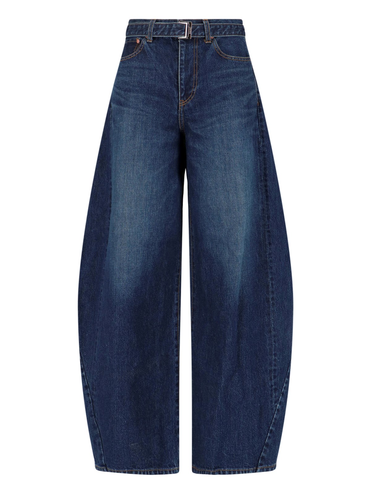 Sacai Barrel Wide Jeans In Blue