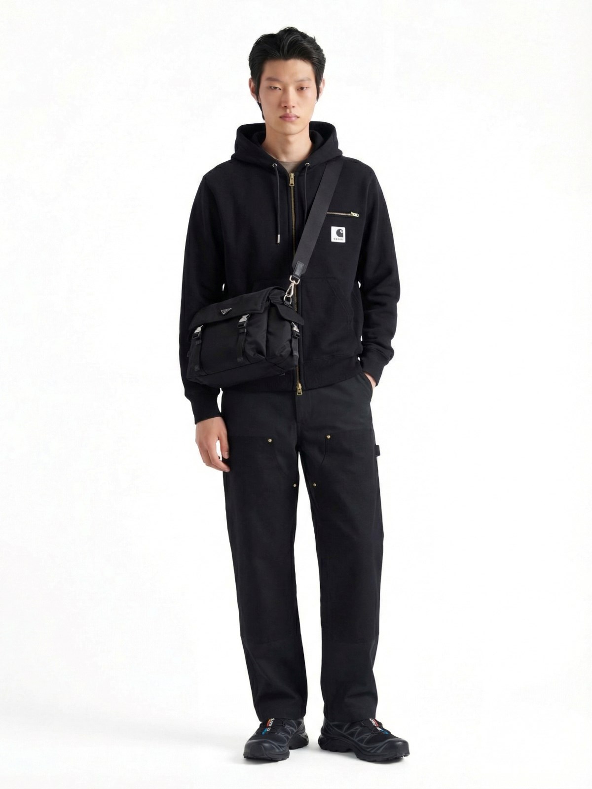 パンツ Sacai x Carhartt All in One reversible 2 Sacai x Carhartt WIP Duck パンツ | ブラウン | FARFETCH JP