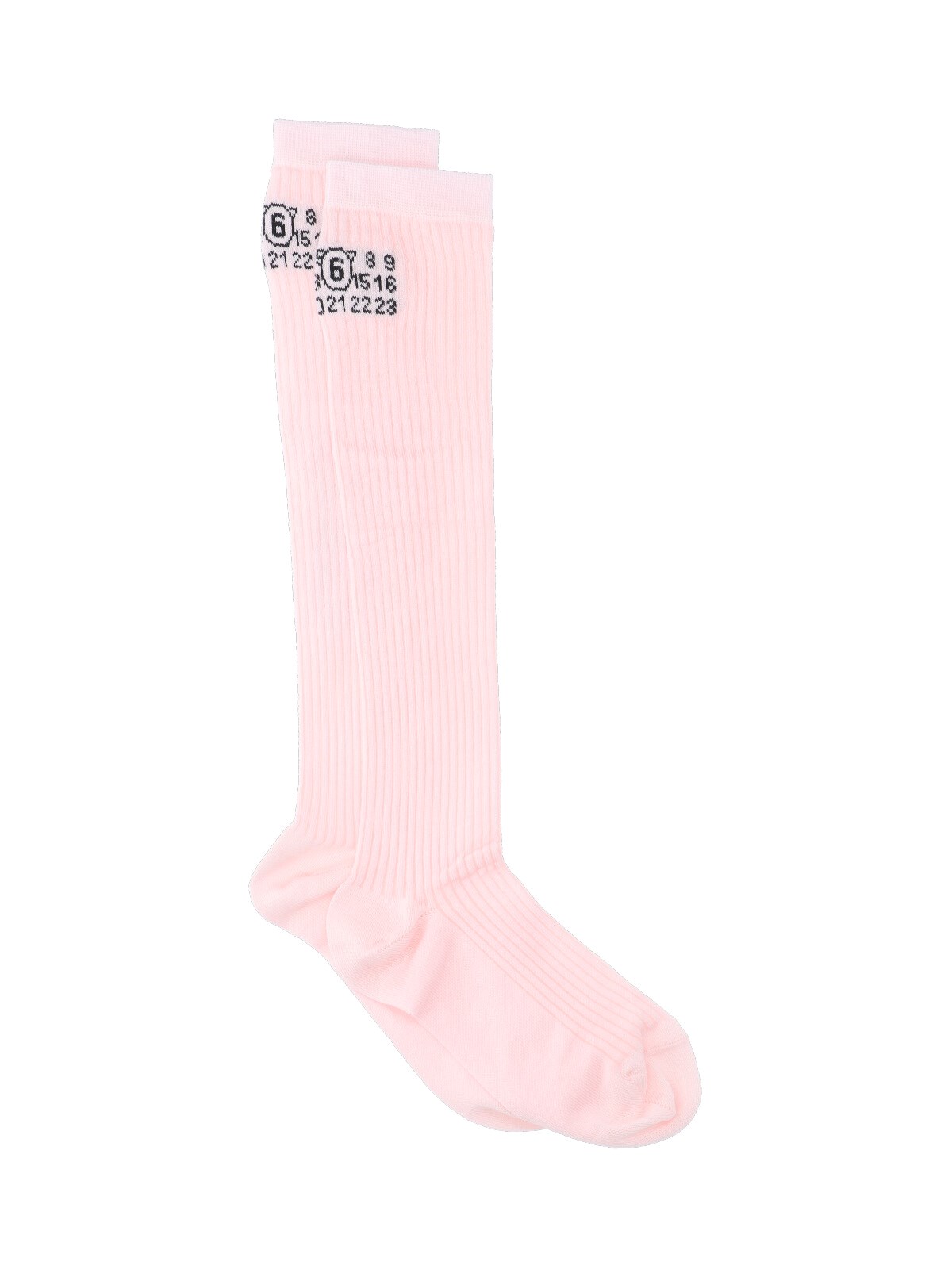 Mm6 Maison Margiela 'numeric' Socks In Pink