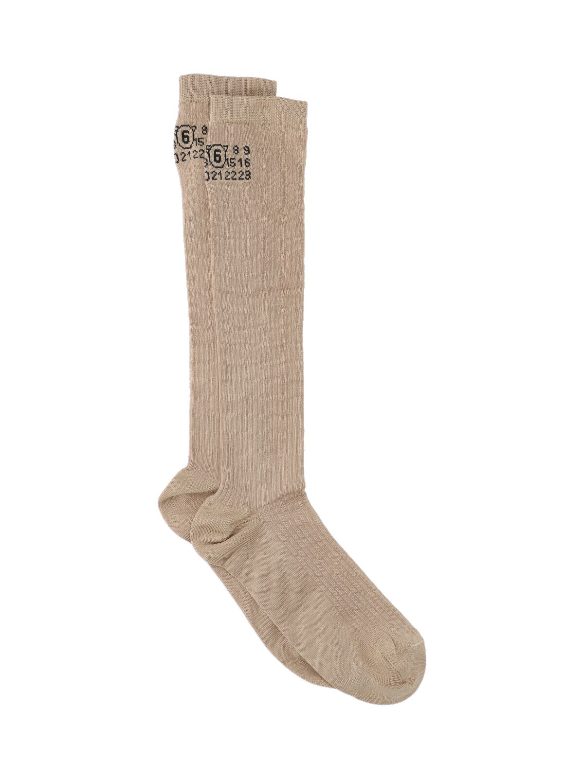 Mm6 Maison Margiela 'numeric' Socks In Brown