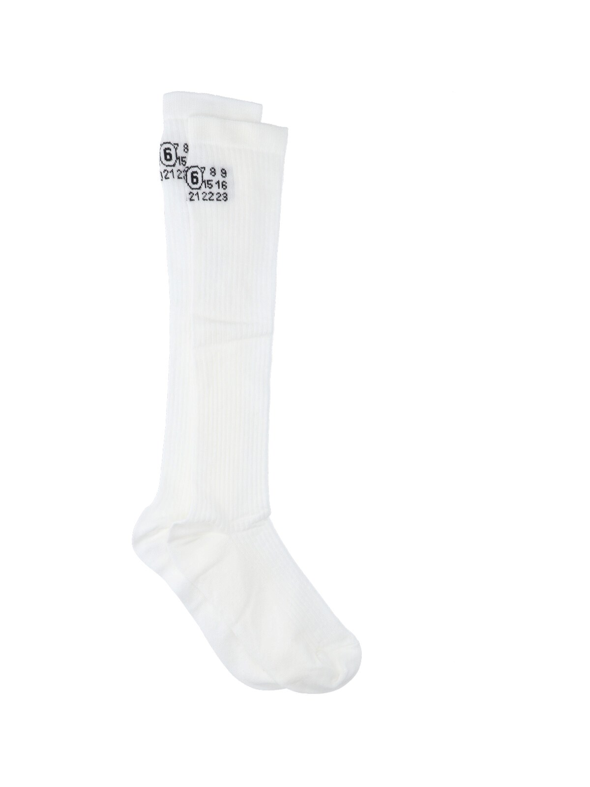 Mm6 Maison Margiela 'numeric' Socks In White