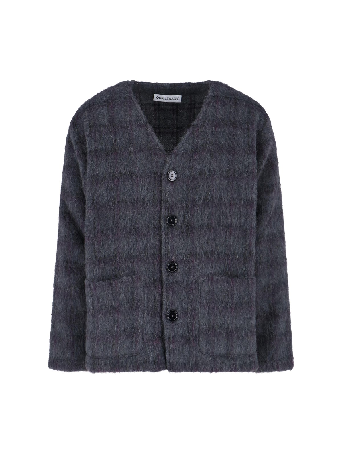 Our Legacy 'Plum Check' Cardigan