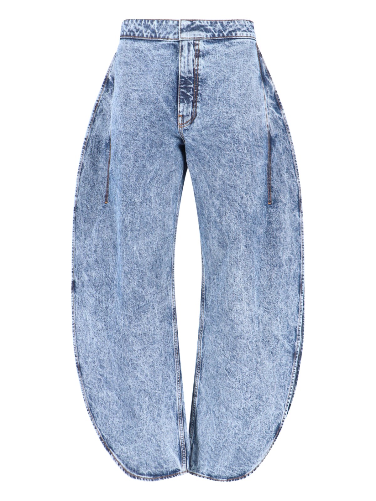 Alaïa Rounded Jeans In Blue
