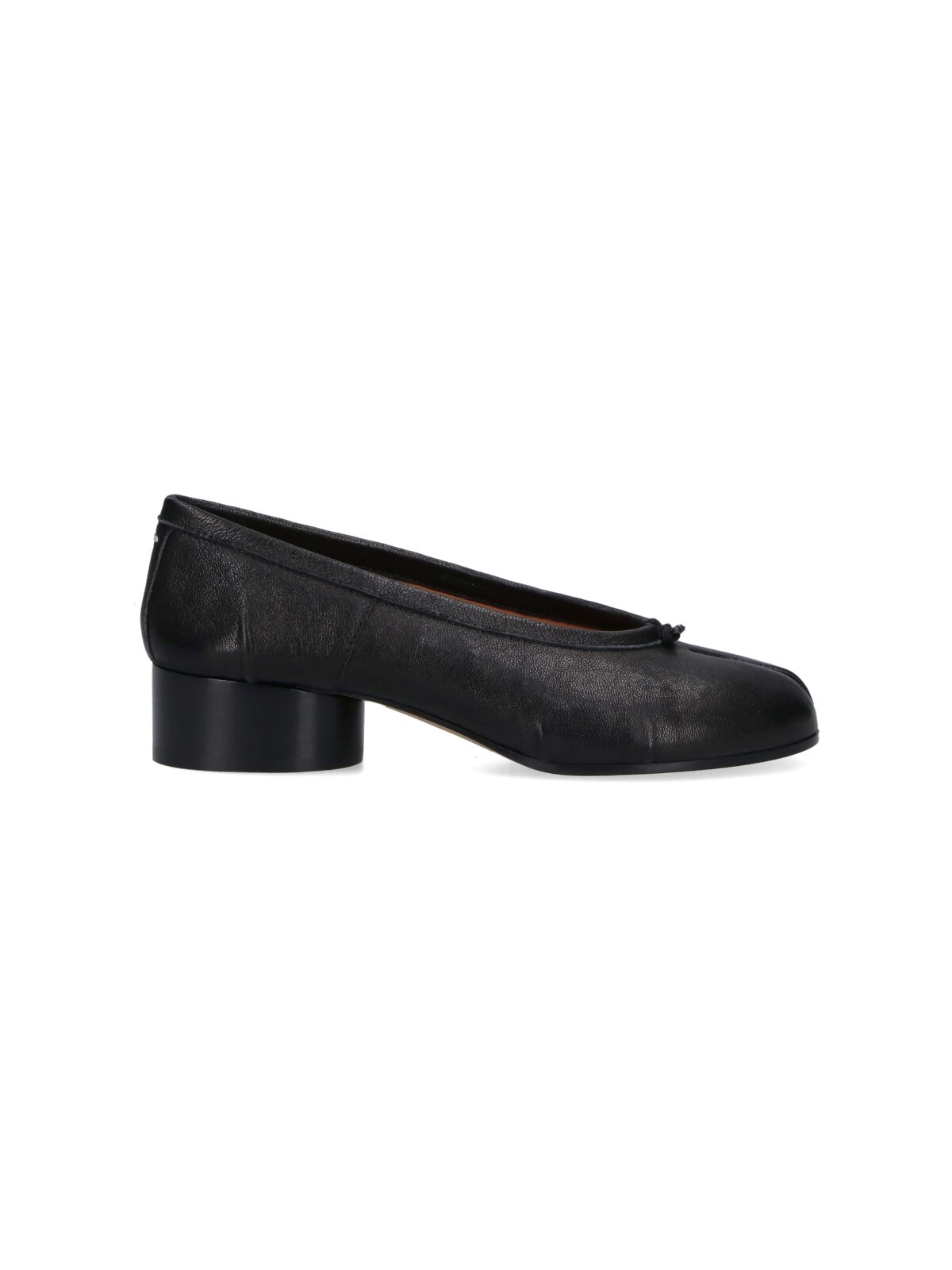 Maison Margiela Tabi Leather Split-toe Ballerina Pumps In Black