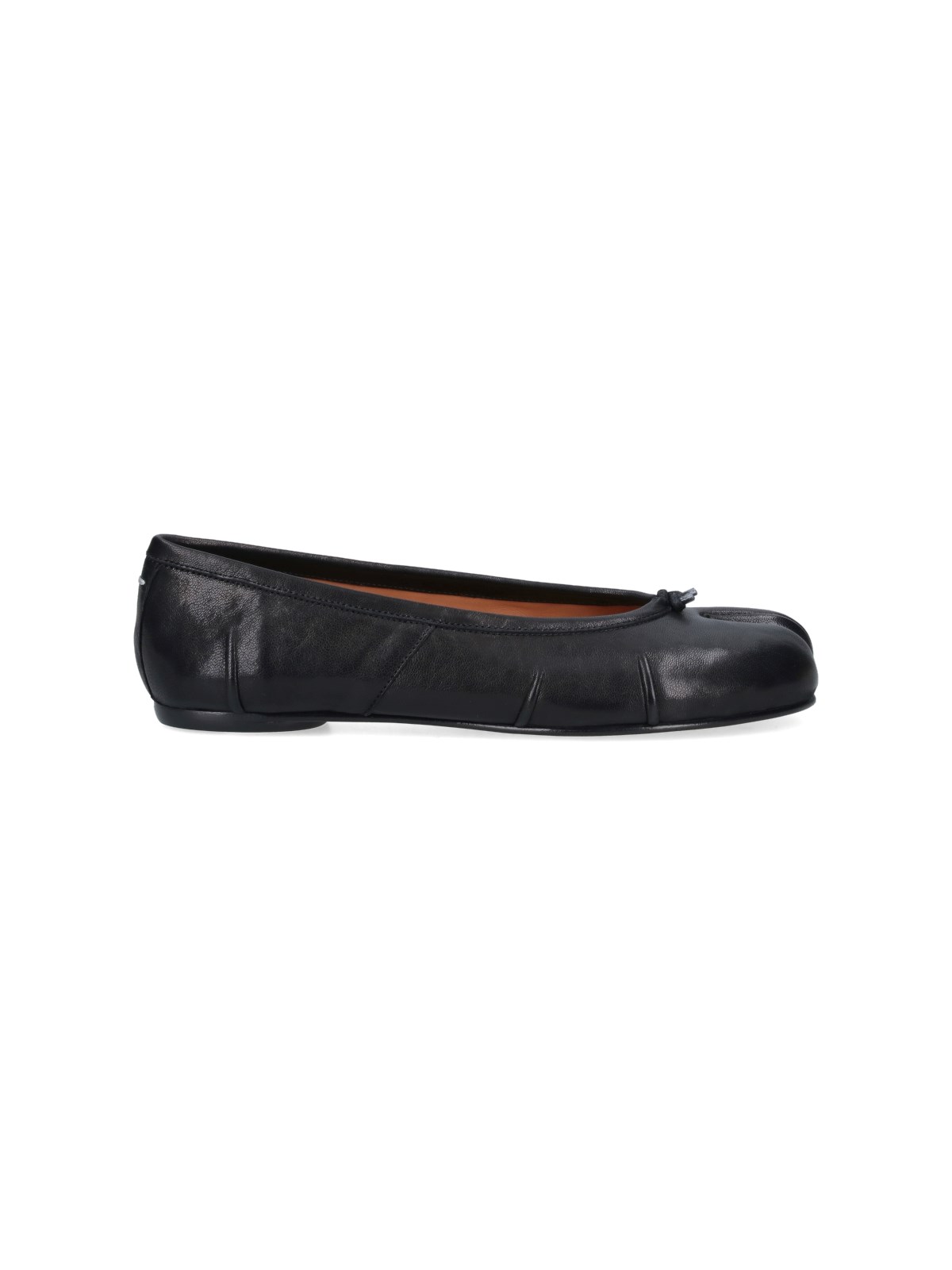 Maison Margiela Tabi Leather Ballerina Flats In Black