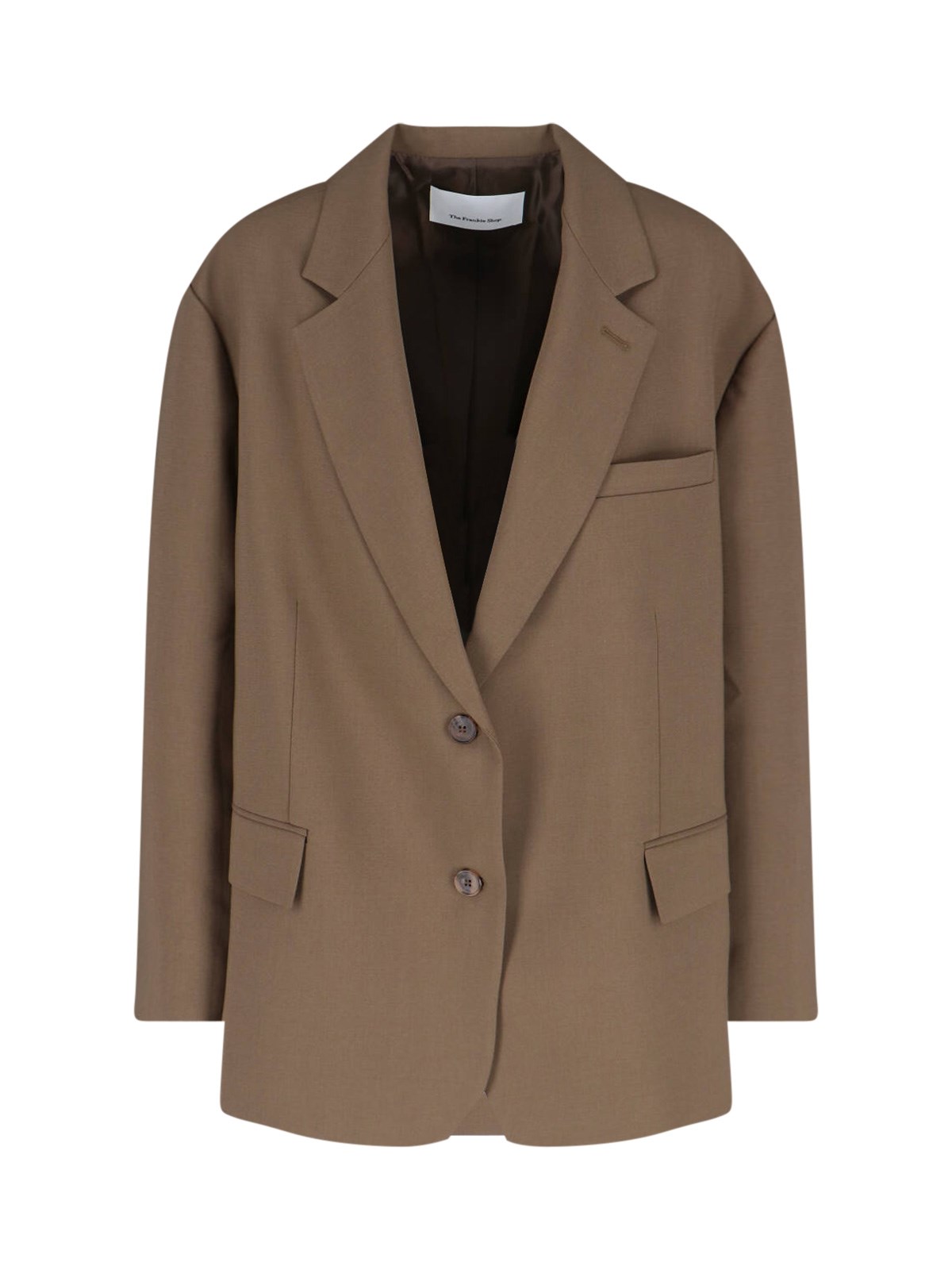 The Frankie Shop 'bea' Single-breasted Blazer In Brown