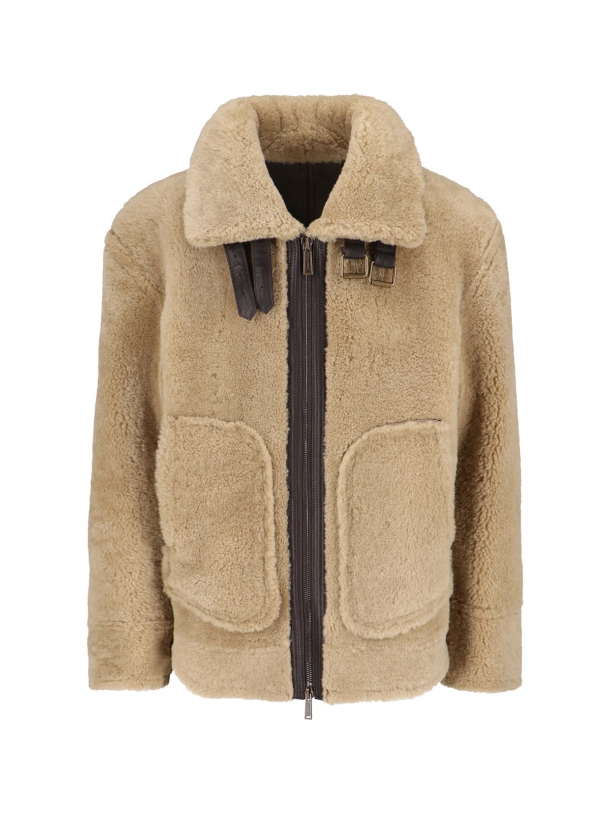 Dsquared2 Shearling Jacket In Brown