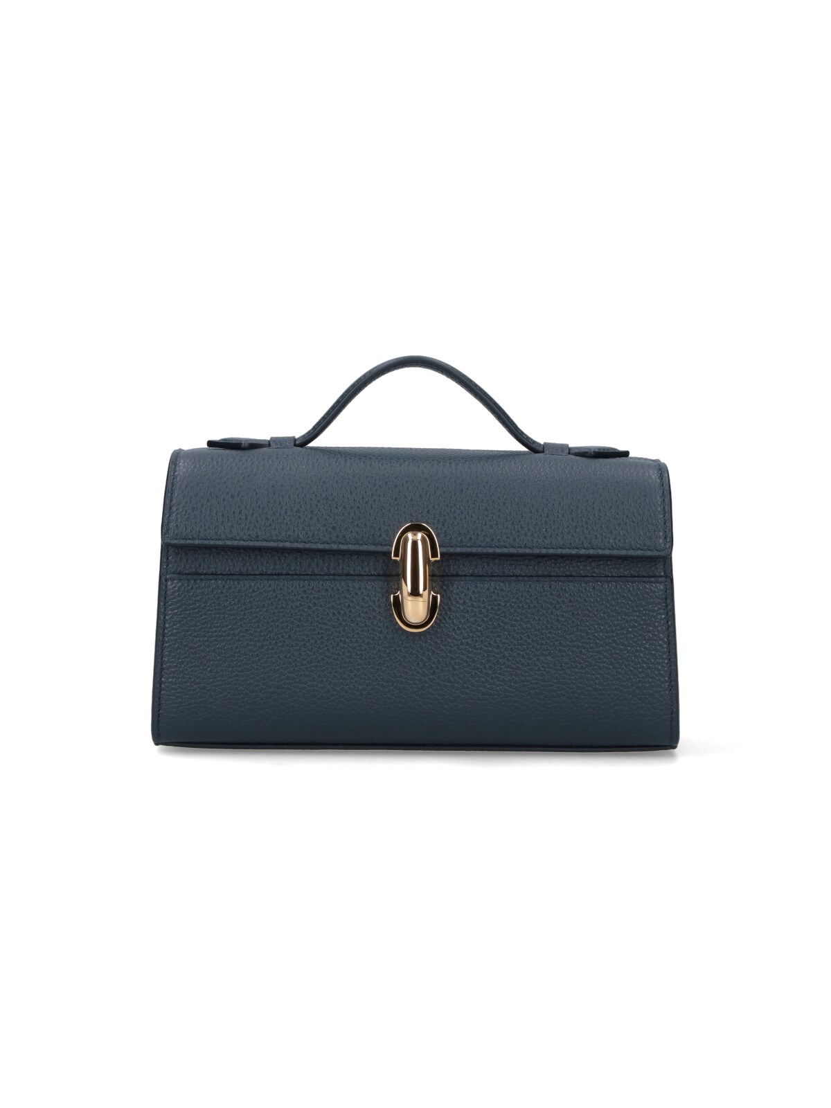 Savette Symmetry Pochette In Grained Calf Leather In Blue