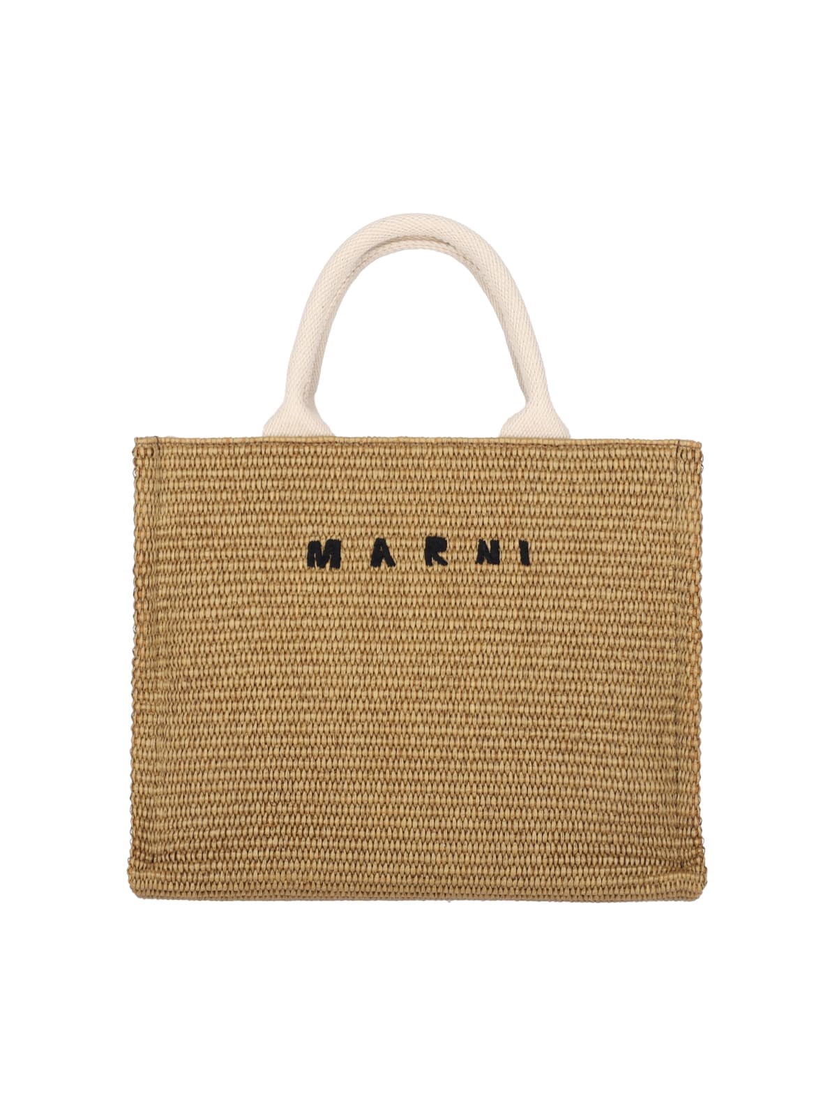 Marni Logo Small Tote Bag In Brown