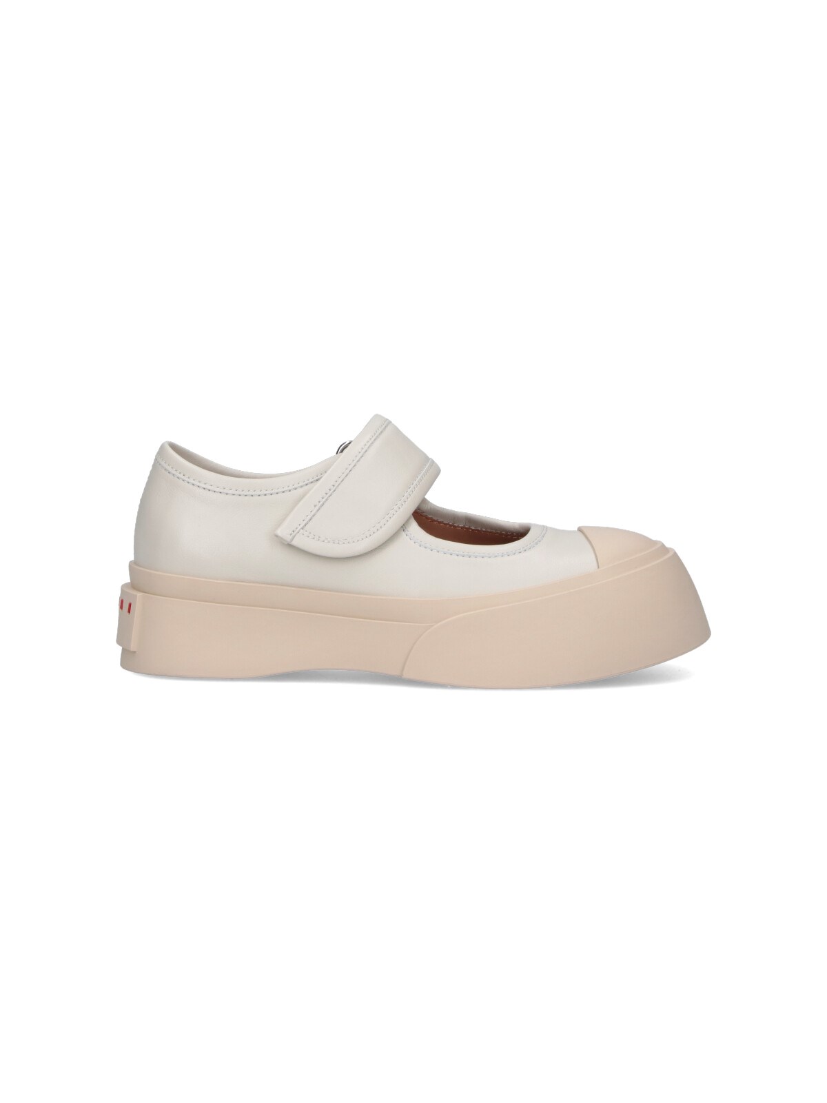 Marni Minimalist White Sneakers With Wide Strap Closure In White