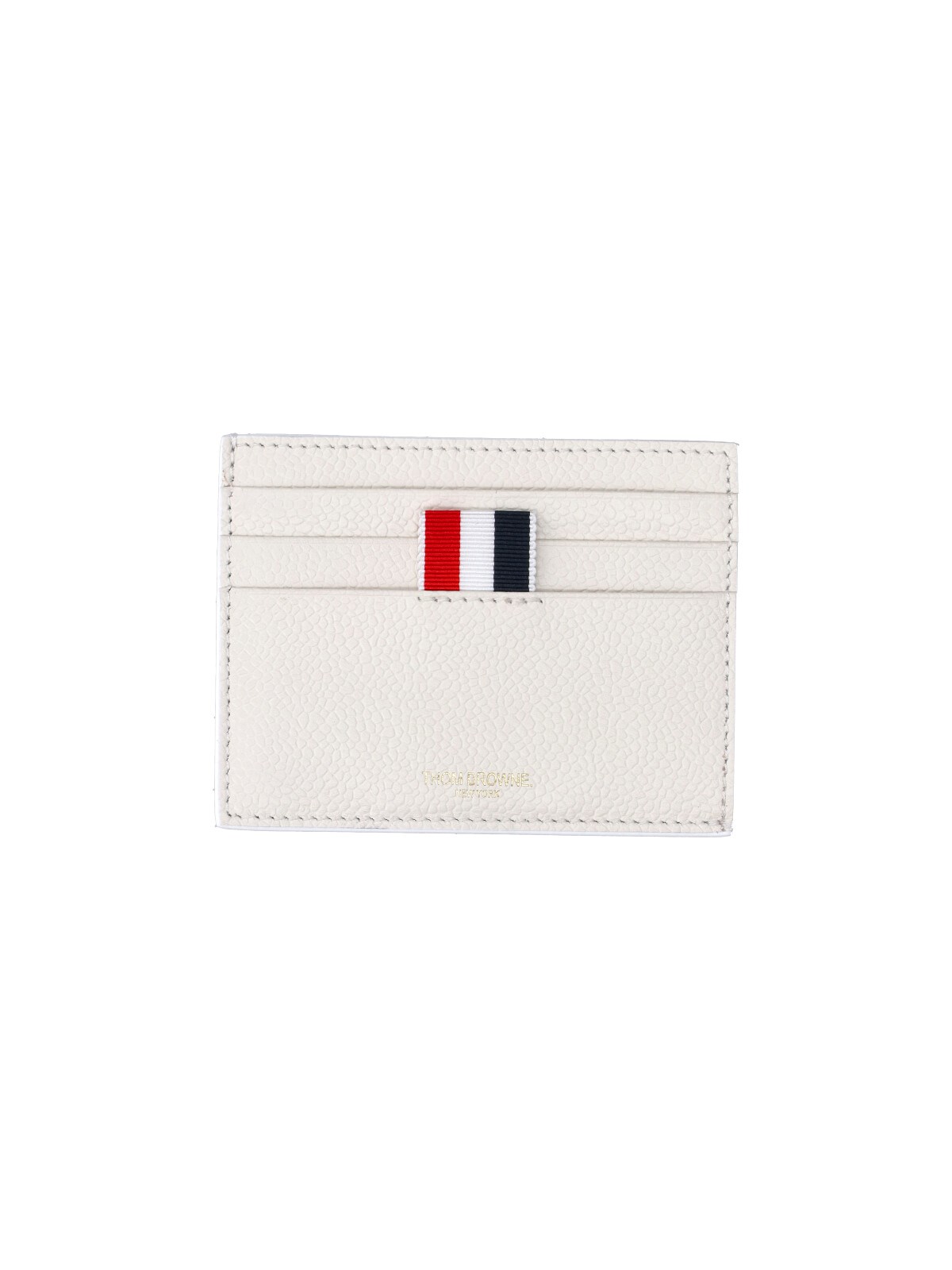 Thom Browne Leather Card Holder In White