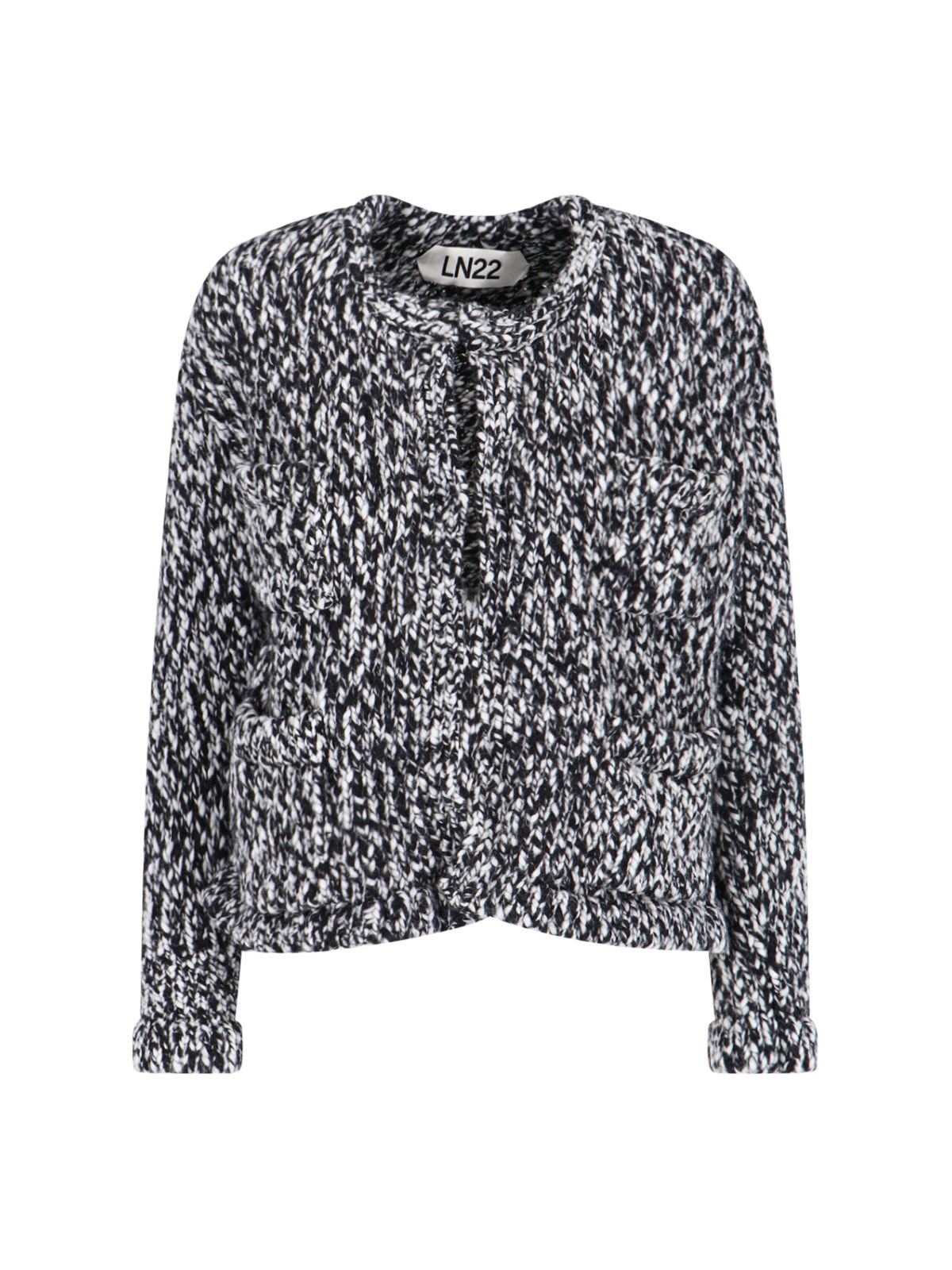 Ln22 Wool Blend Cardigan In Black