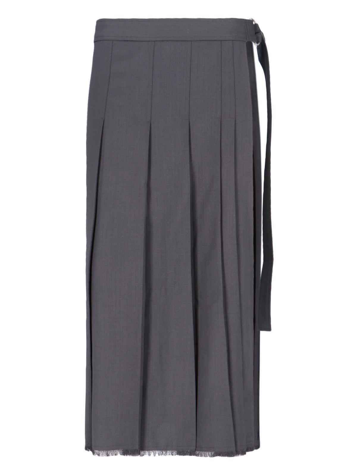 Lvir Wool Blend Midi Skirt In Gray