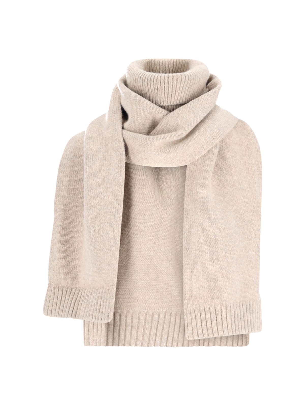 Lvir Scarf With Wool Blend Collar In Neutral