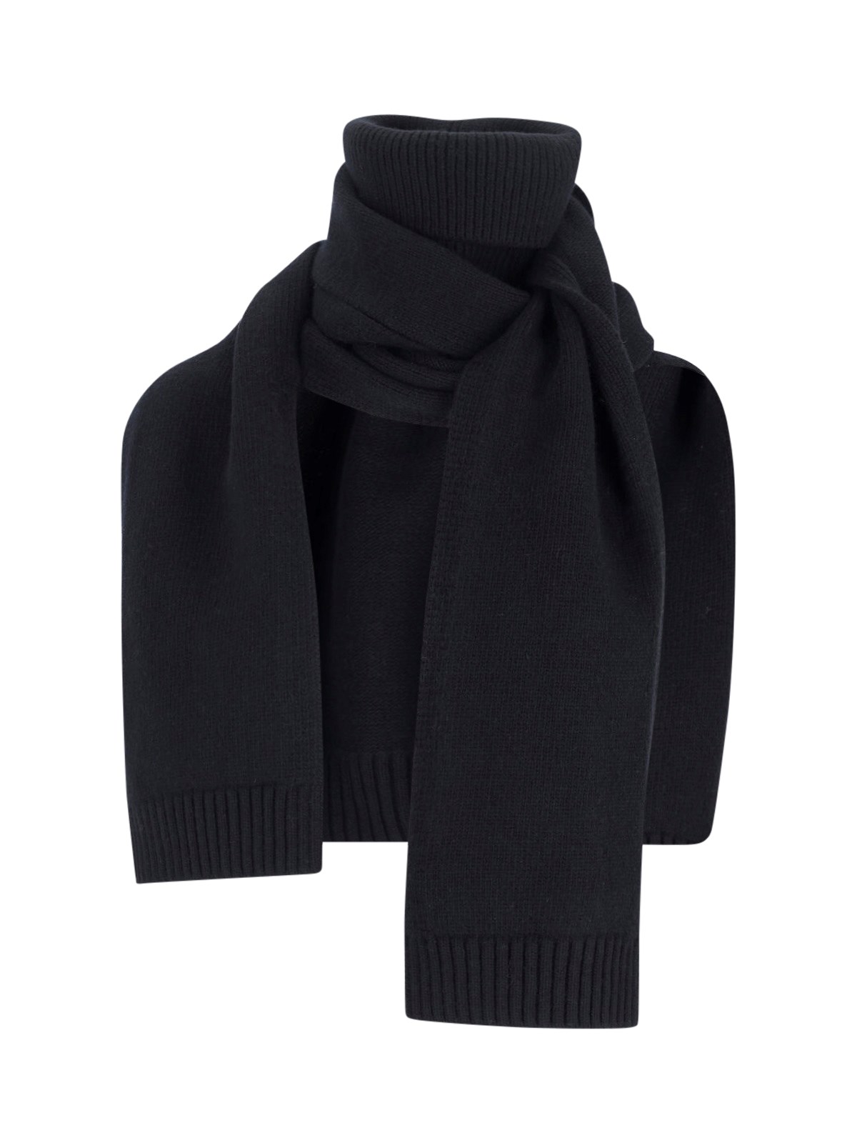 Lvir Scarf With Wool Blend Collar In Black