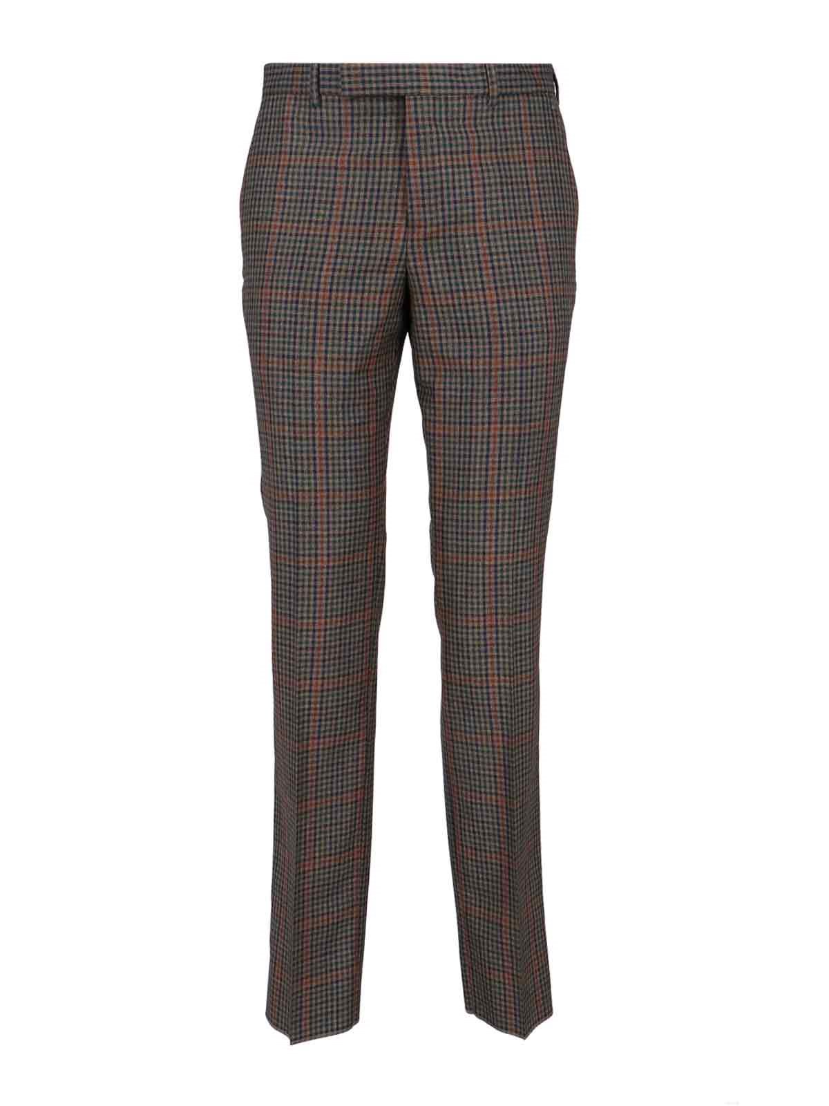 Paul Smith Tailored Checkered Trousers Featuring Pockets In Brown