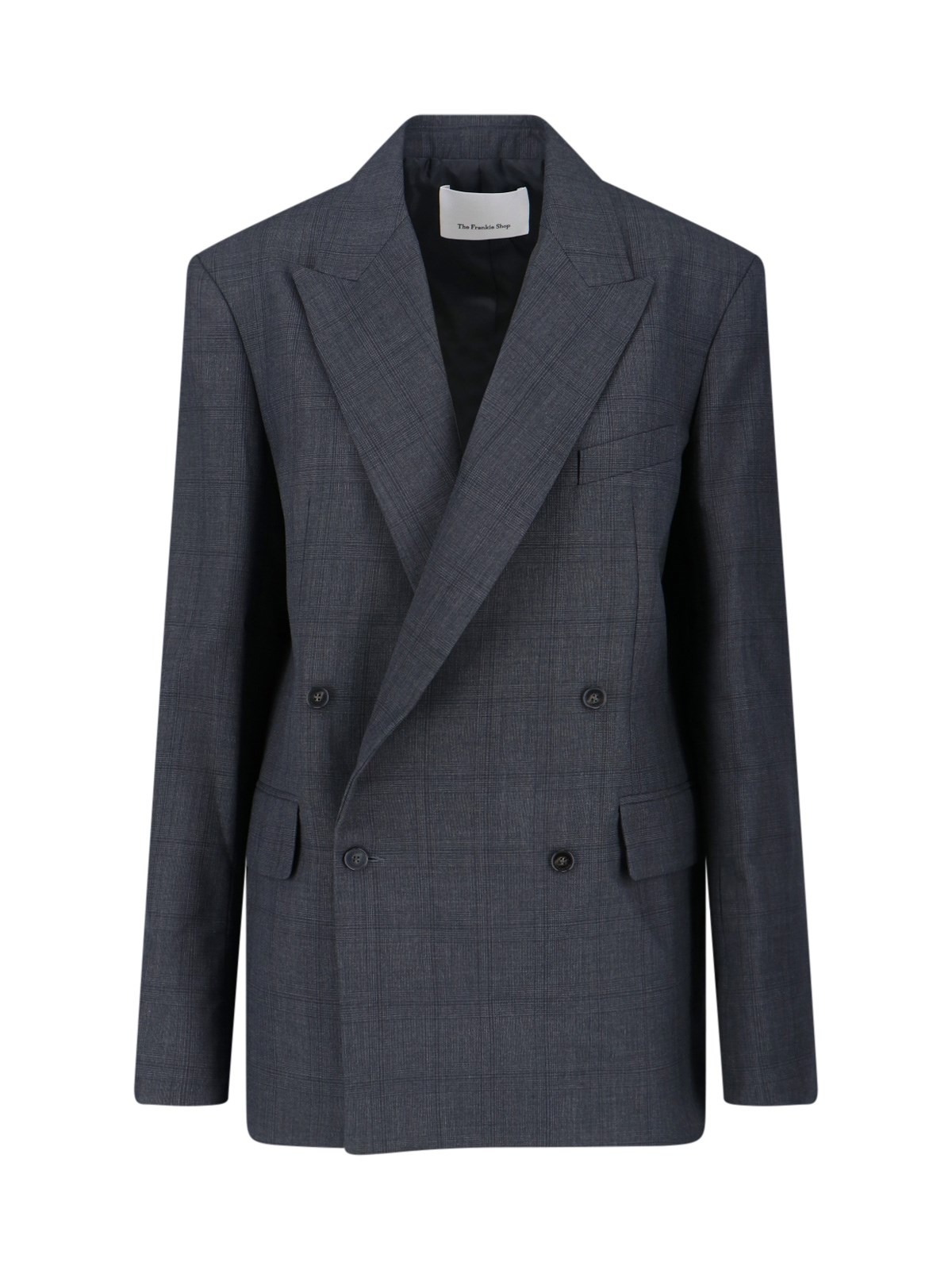 The Frankie Shop 'newark' Double-breasted Blazer In Gray