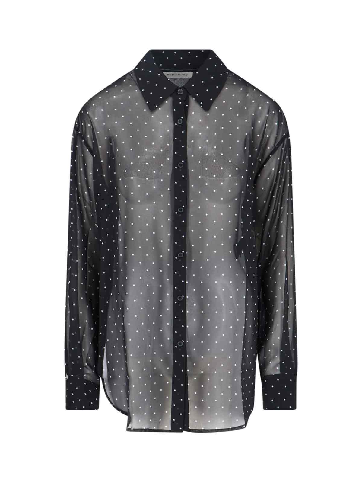 The Frankie Shop Polka Dot Shirt "peri" In Black