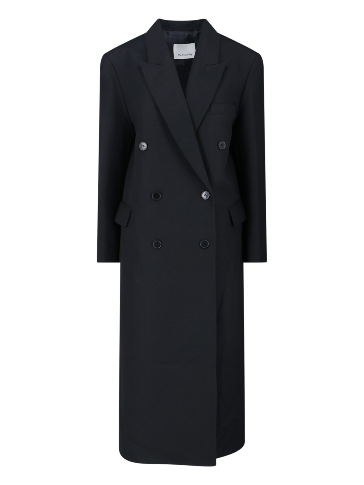 The Frankie Shop 'jane' Double-breasted Coat In Black