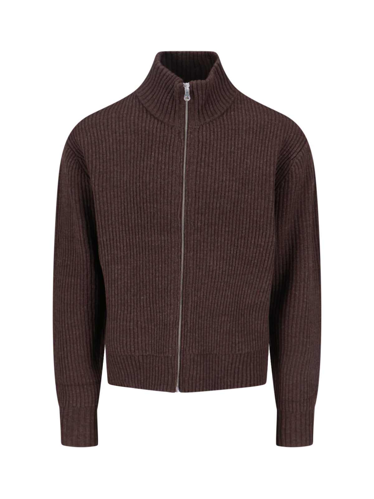 Berner Kuhl Brown Full Zip Wool Sweater In Brown
