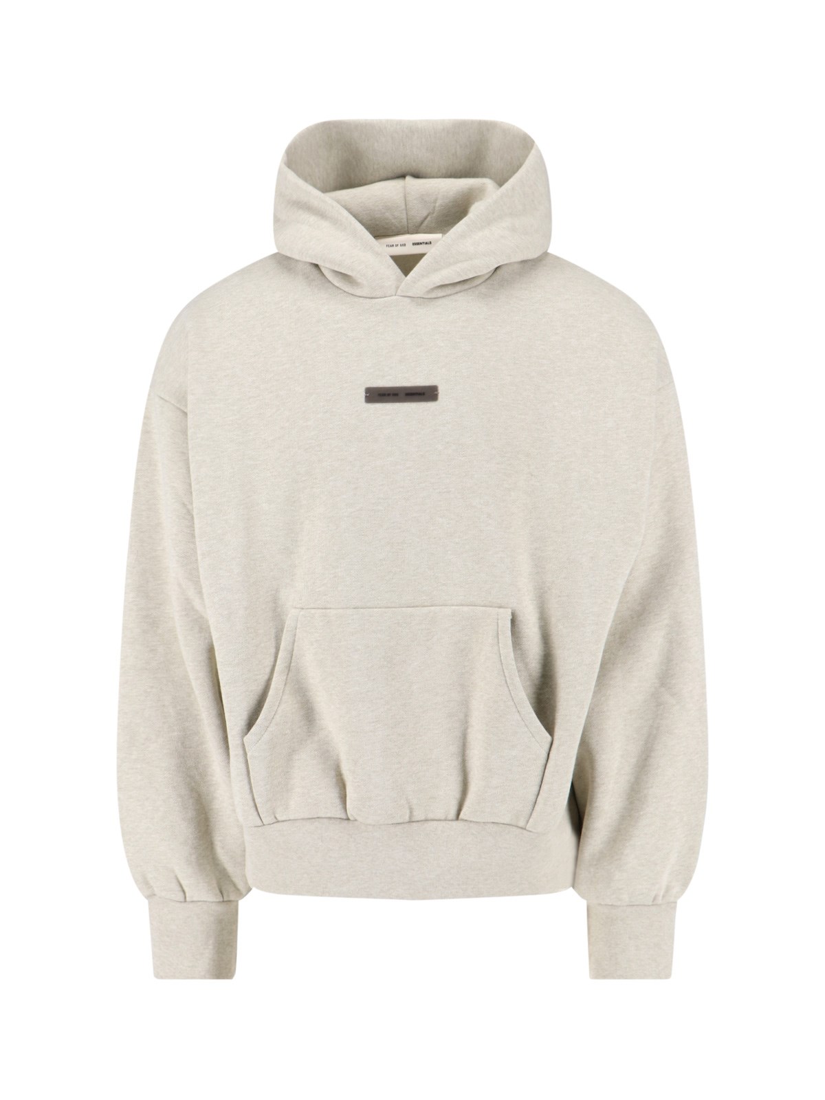 Essentials Beige Classic Fit Fleece Hoodie In Neutral