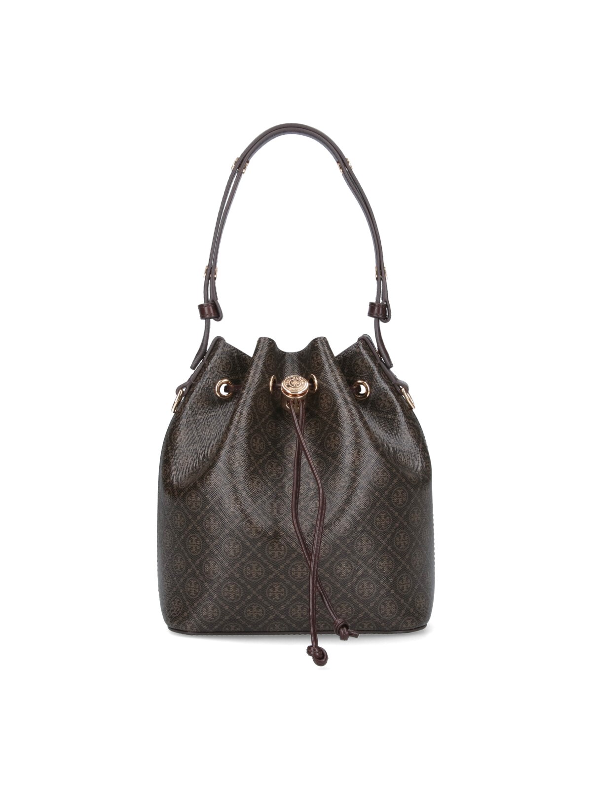 Tory Burch Mini Bucket Bag T Monogram In Brown