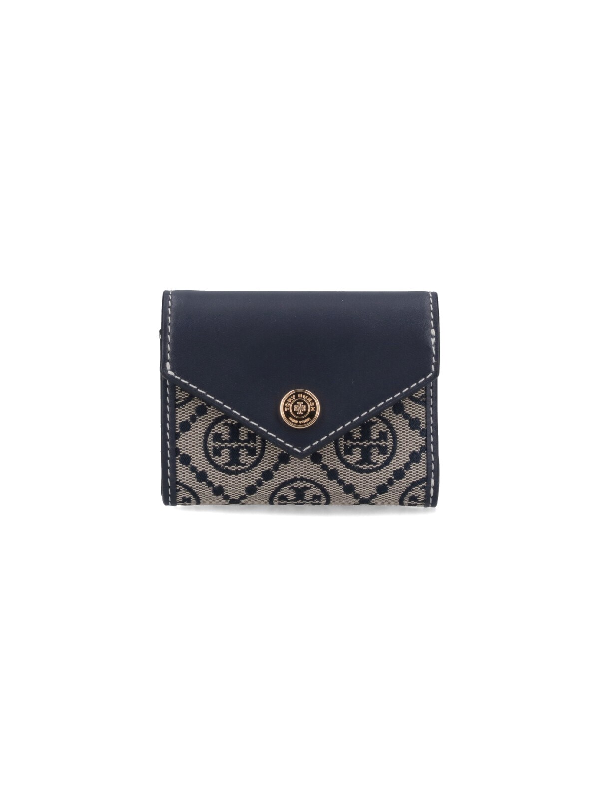 Tory Burch 't Monogram' Small Trifold Wallet In Blue