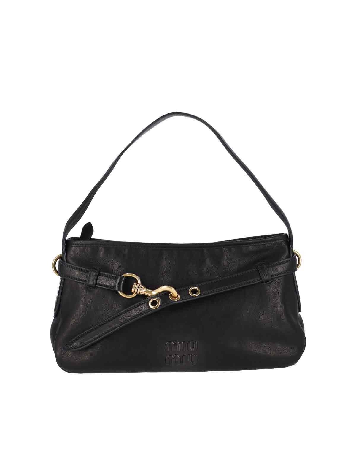 Miu Miu "aventure" Shoulder Bag In Black