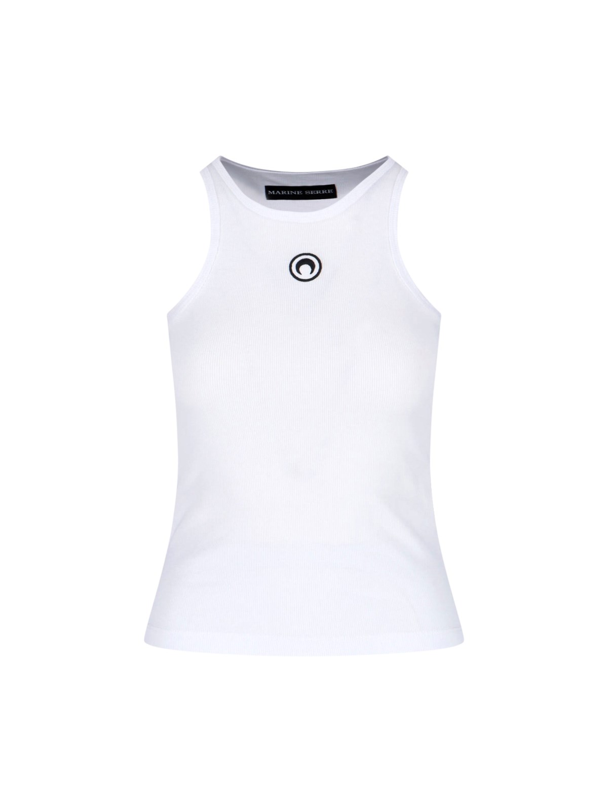 Marine Serre Ribbed Tank Top "moon" In White