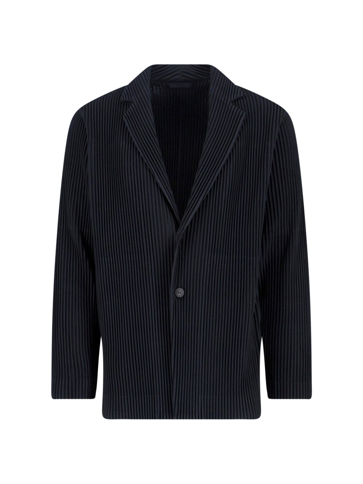 Homme Plisse Pleated Single-Breasted Blazer