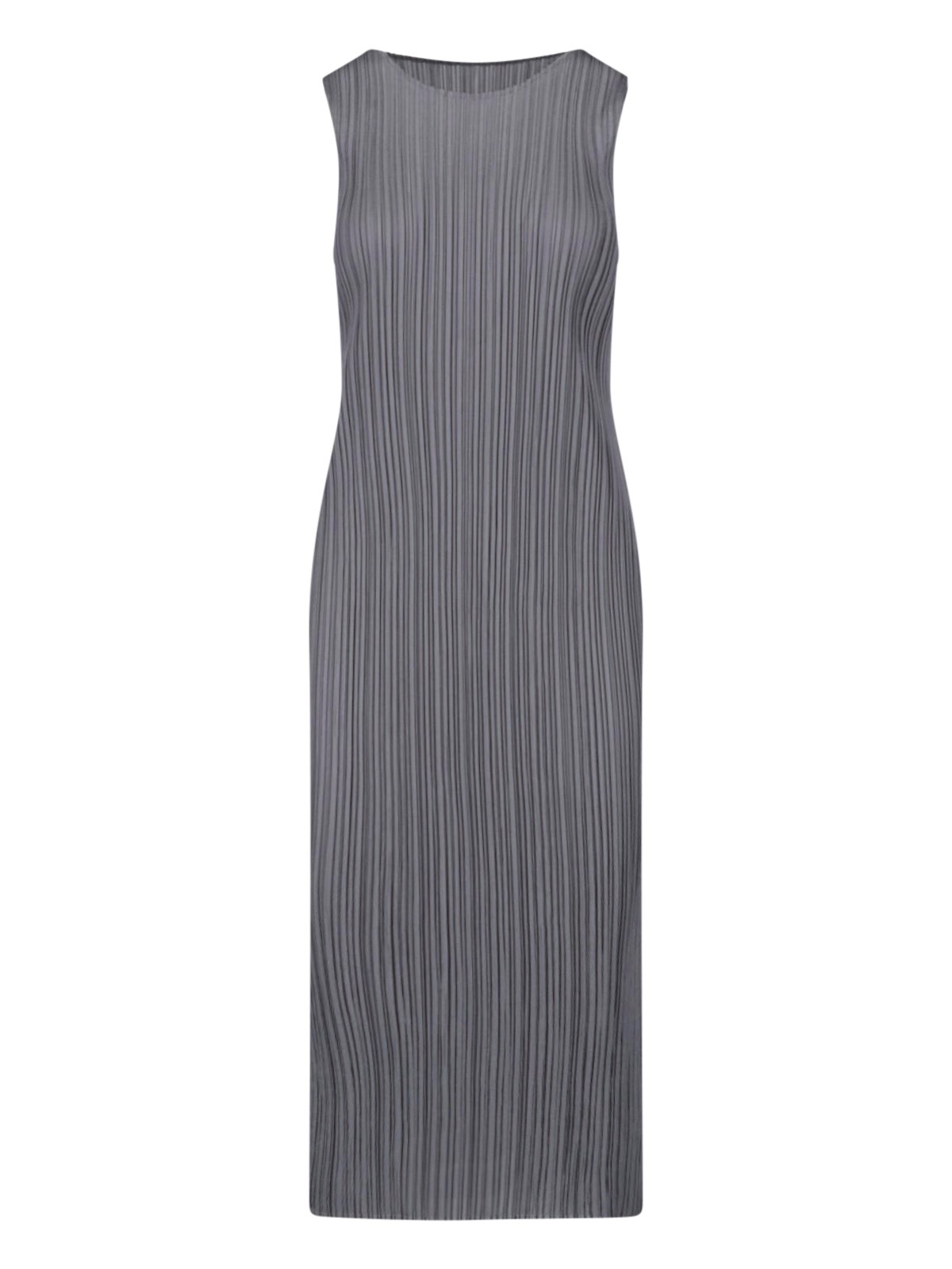 Pleats Please Pleated Midi Dress In Gray