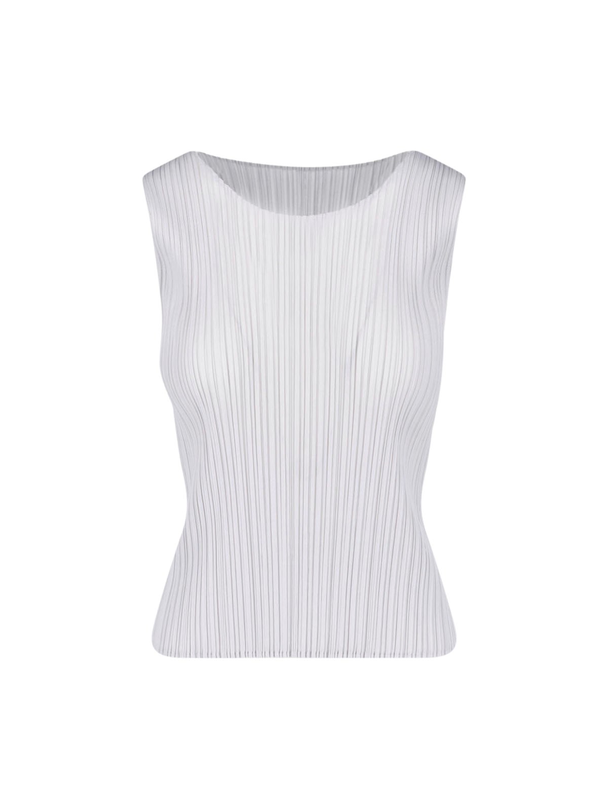 Pleats Please Pleated Tank Top In Gray