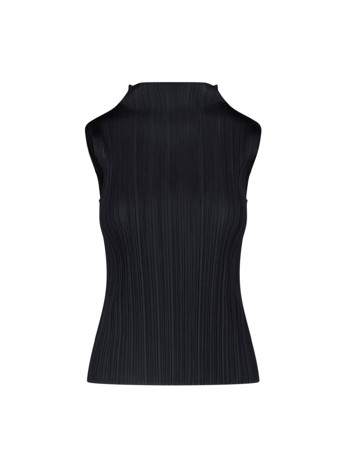 Pleats Please Pleated Tank Top In Black
