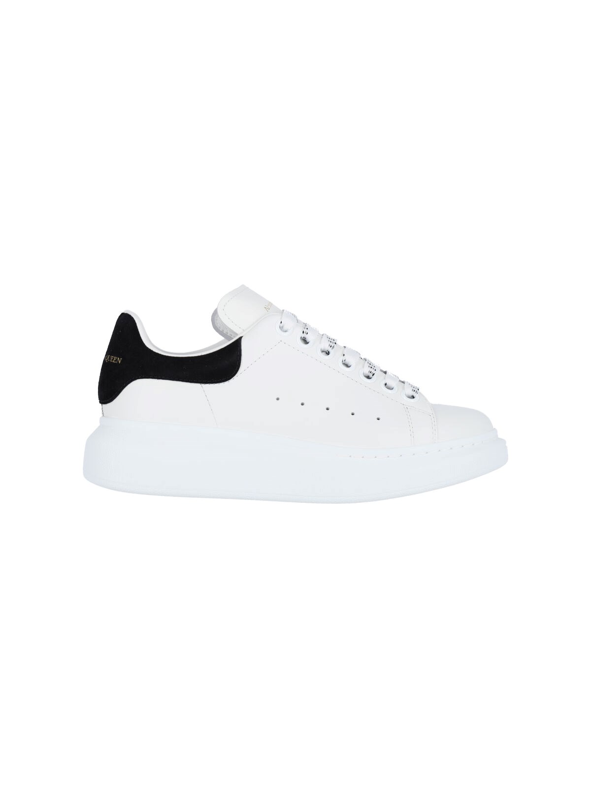 Alexander Mcqueen Black And White Low Top Sneakers With Logo Lettering On The Tongue And Contrasting Heel With Logo Le In Neutral