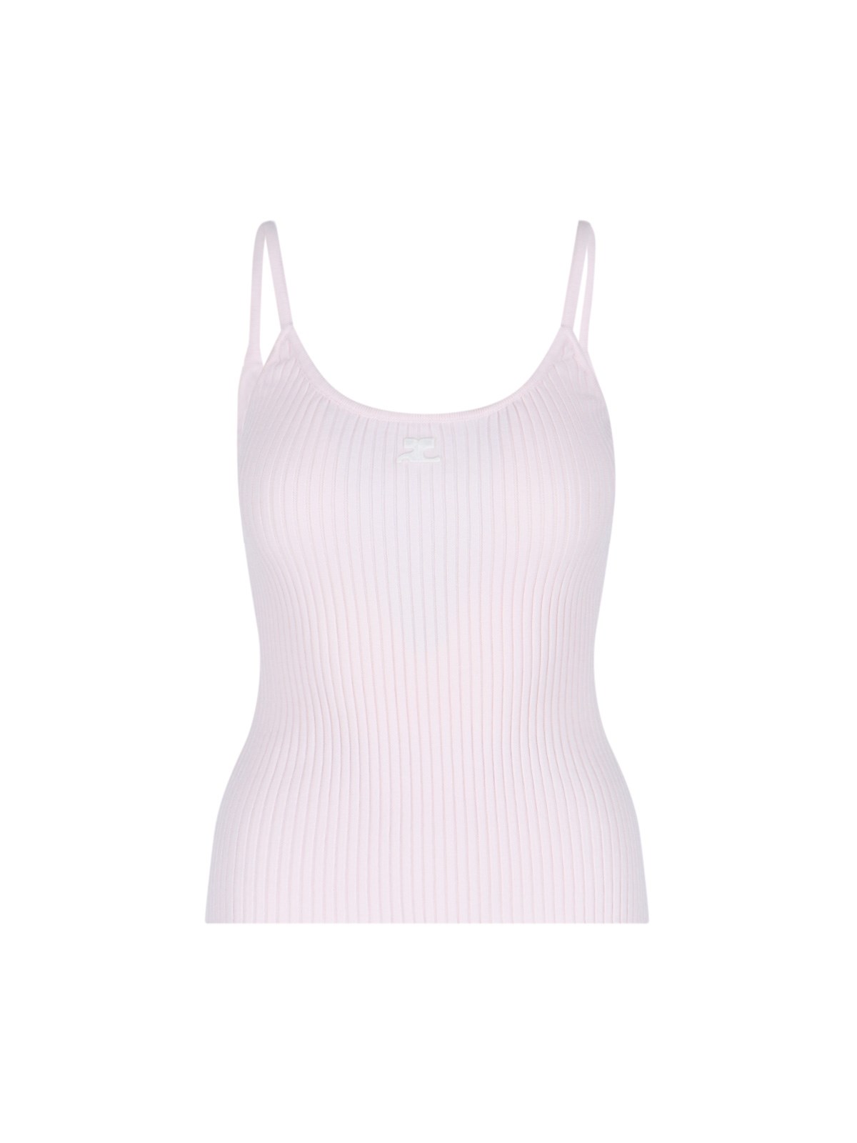 Courrèges Logo Ribbed Top