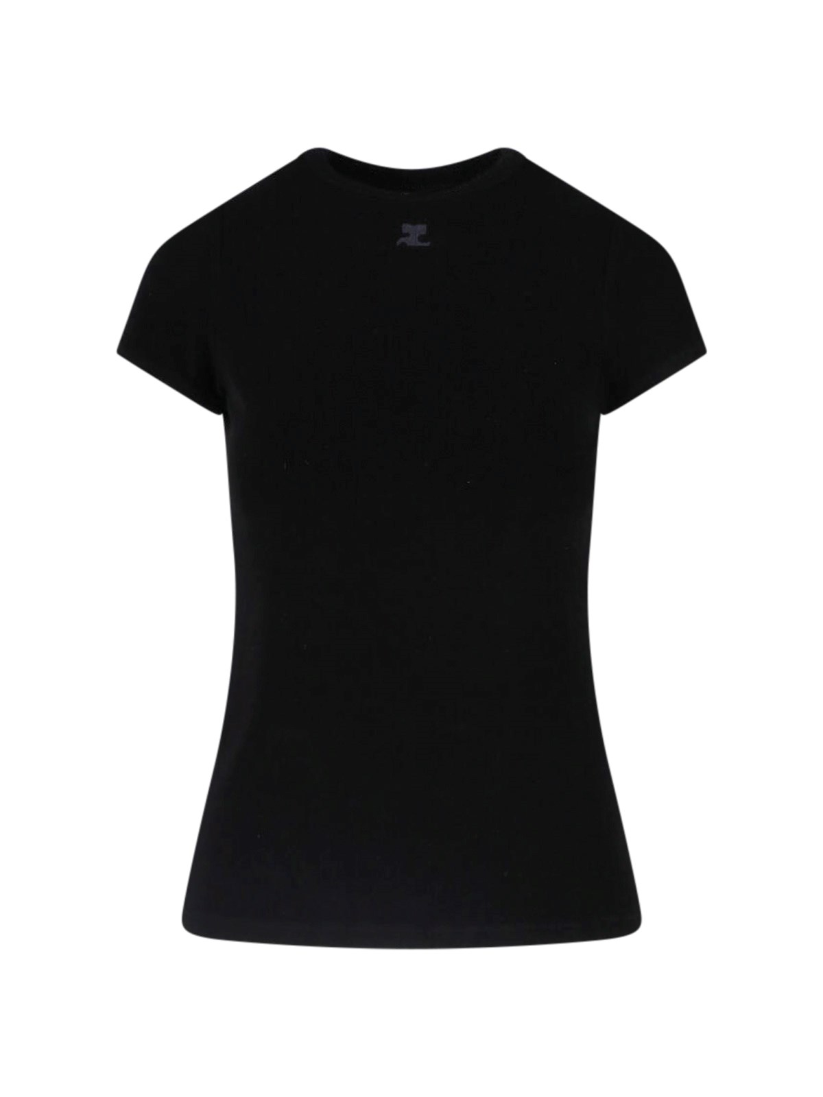 CourrèGes Viscose Spongy T-Shirt — Black