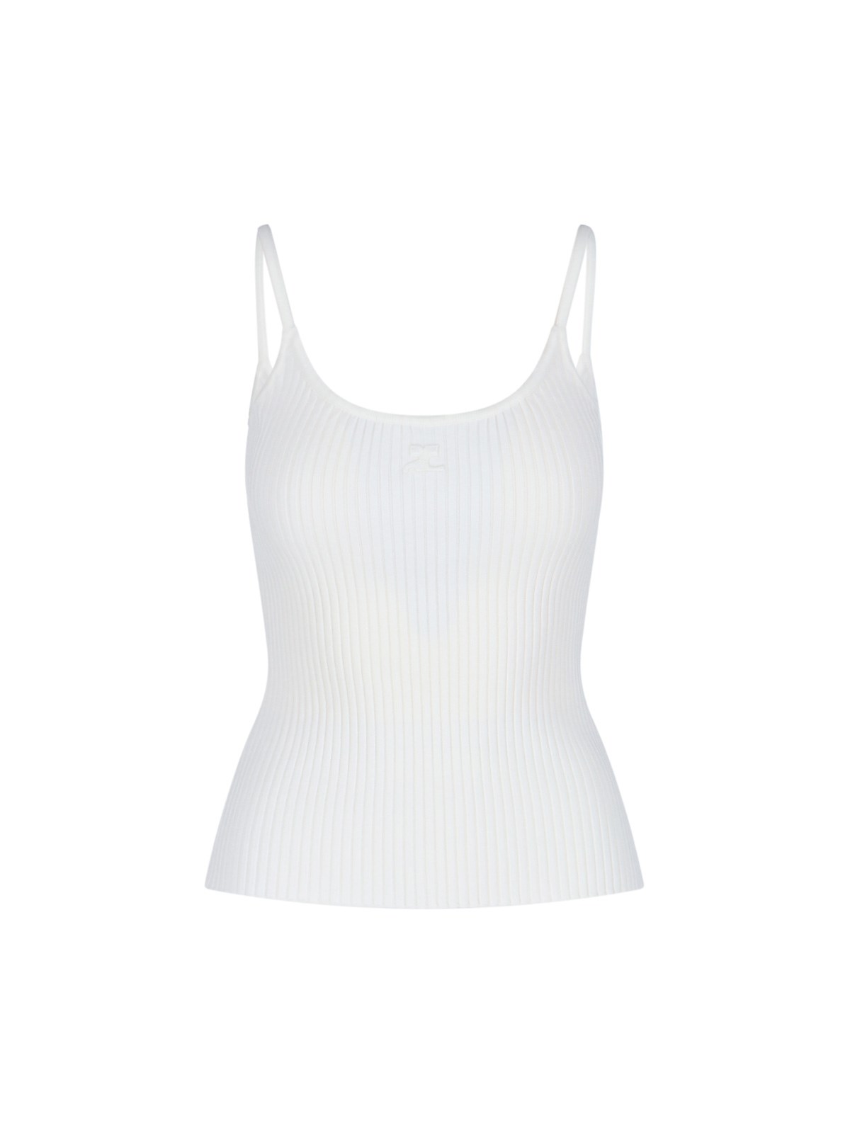 Courrèges Ribbed Logo Top