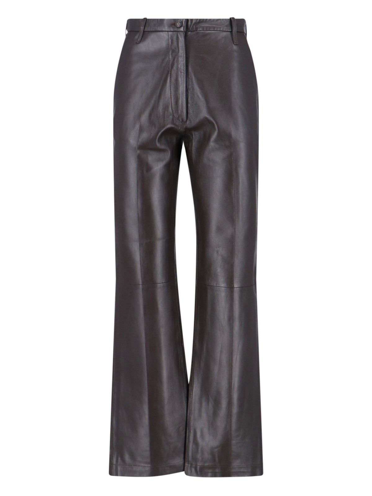 Novelle Tailored Brown Trousers With Straight Cut In Brown
