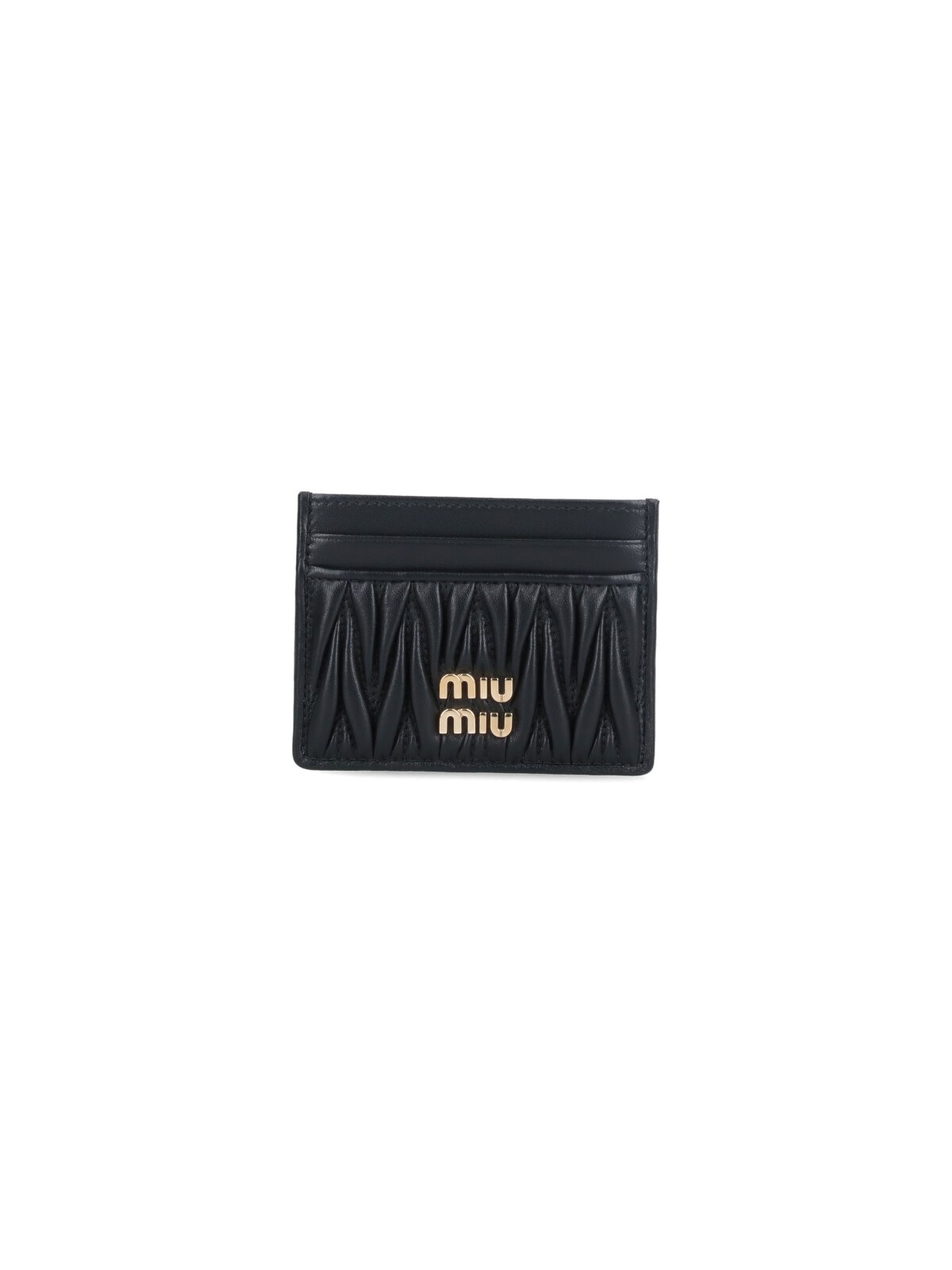 Miu Miu Logo Card Holder In Black