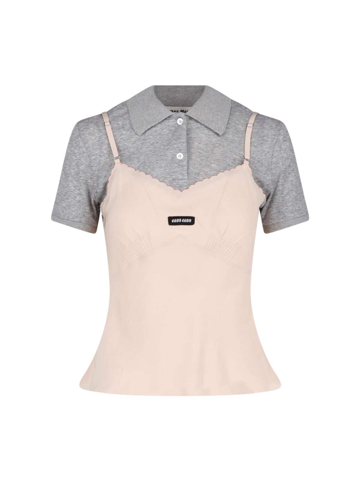 Miu Miu Silk Crepe Top In Pink