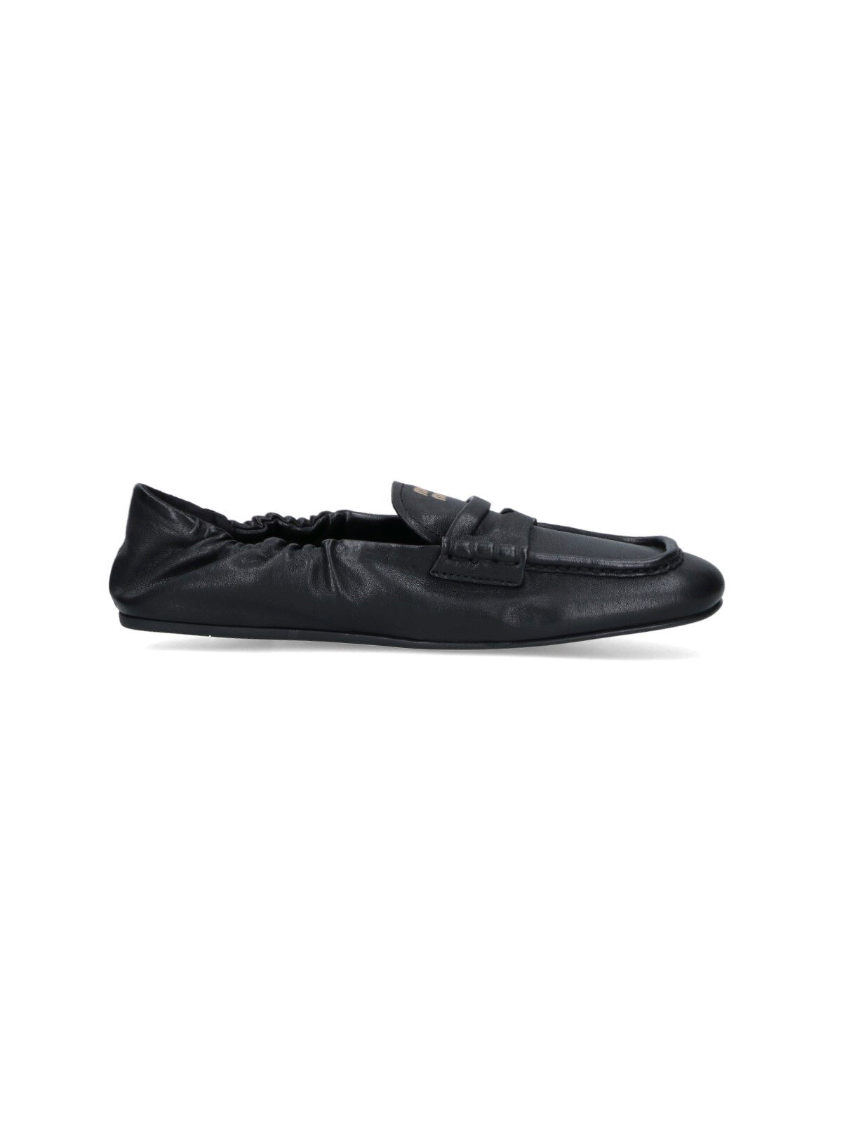 Miu Miu 'ruches' Loafers In Black