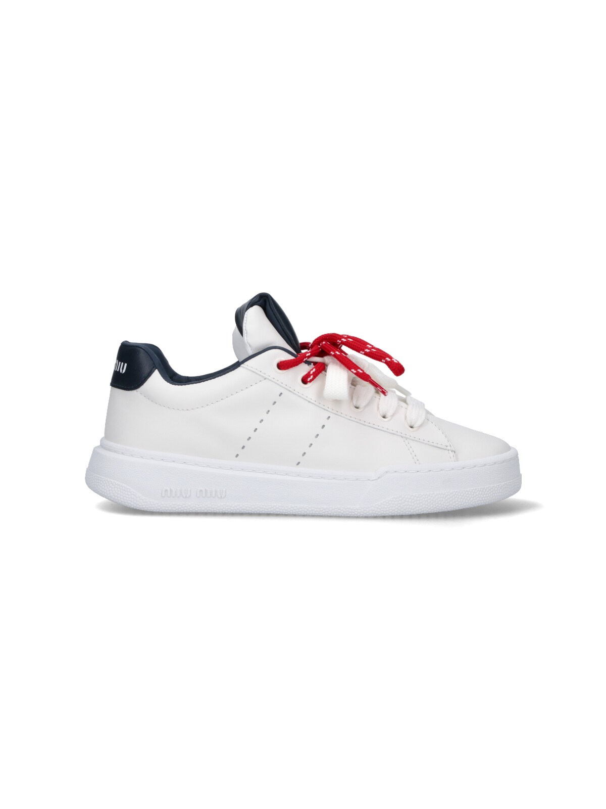 Miu Miu Leather Sneakers In White