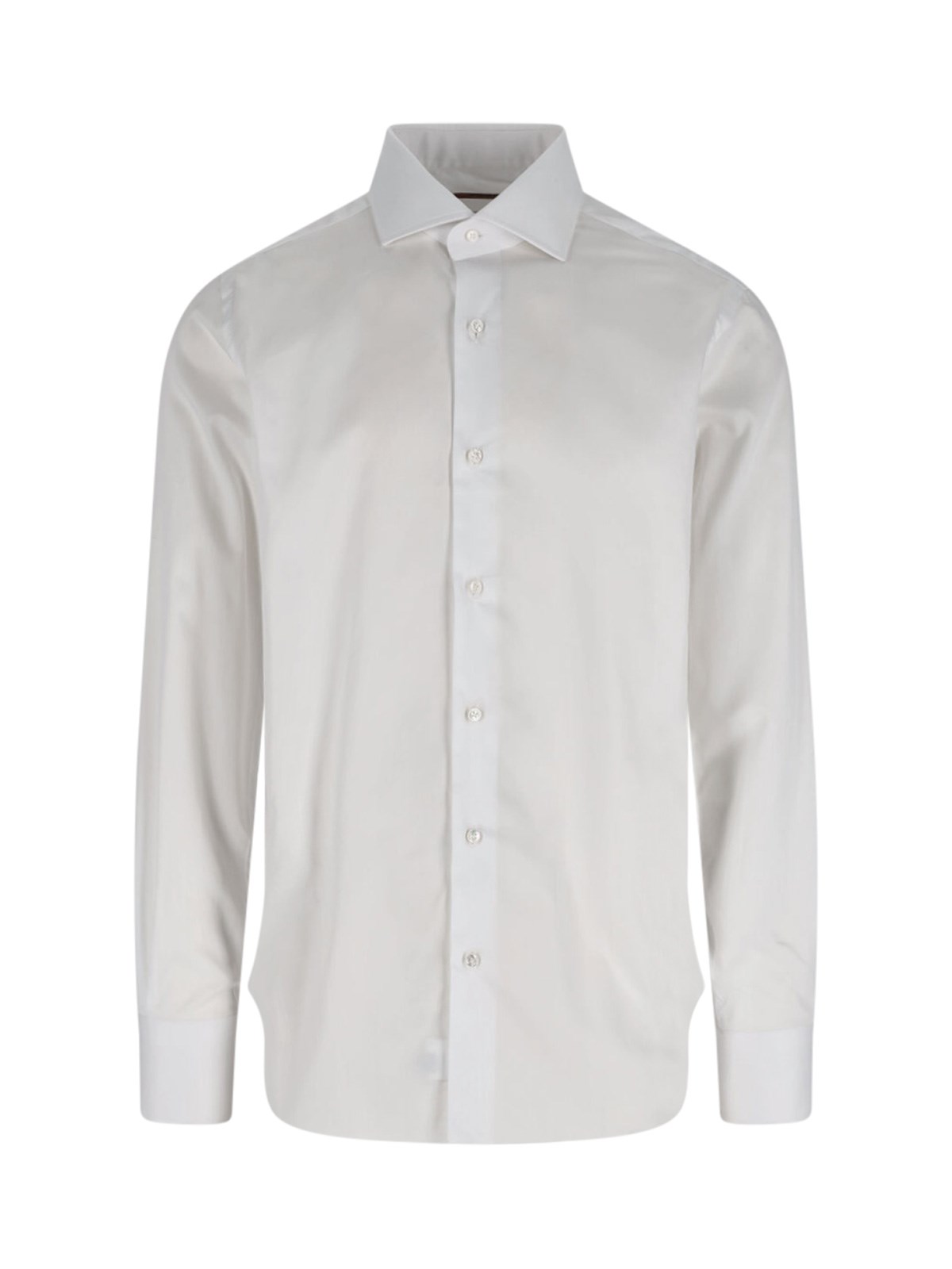 Barba Napoli Embroidered-detail Cotton Shirt In White
