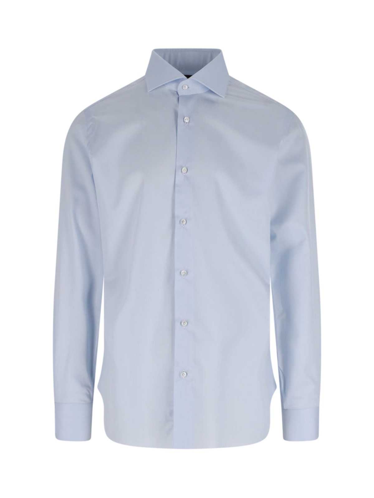 Barba Napoli Classic-collar Cotton Shirt In Blue