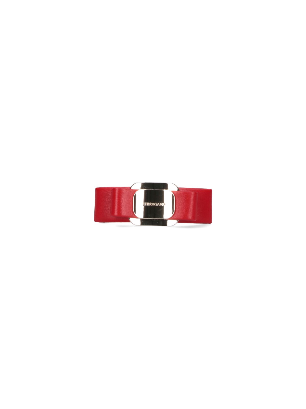 Ferragamo Hair Bow Accessory Metallic Accent Detail In Red