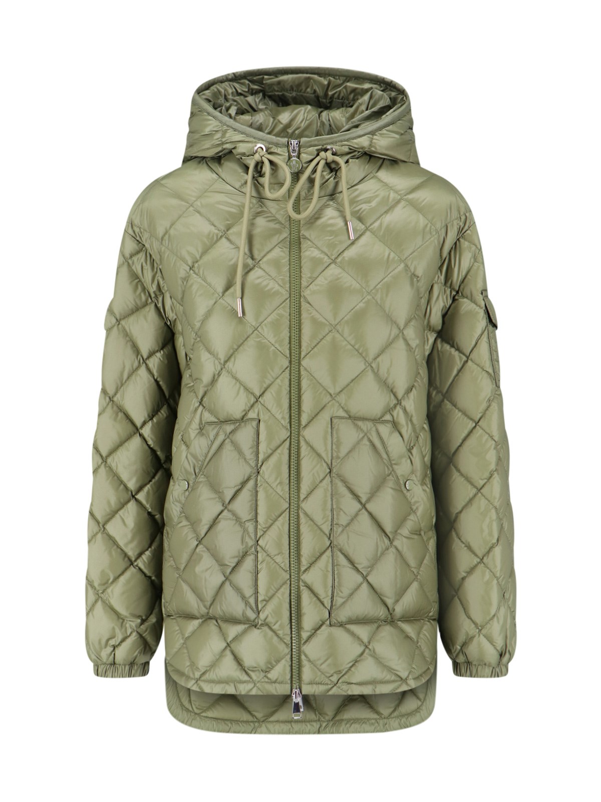 Moncler Logo Down Jacket In Green
