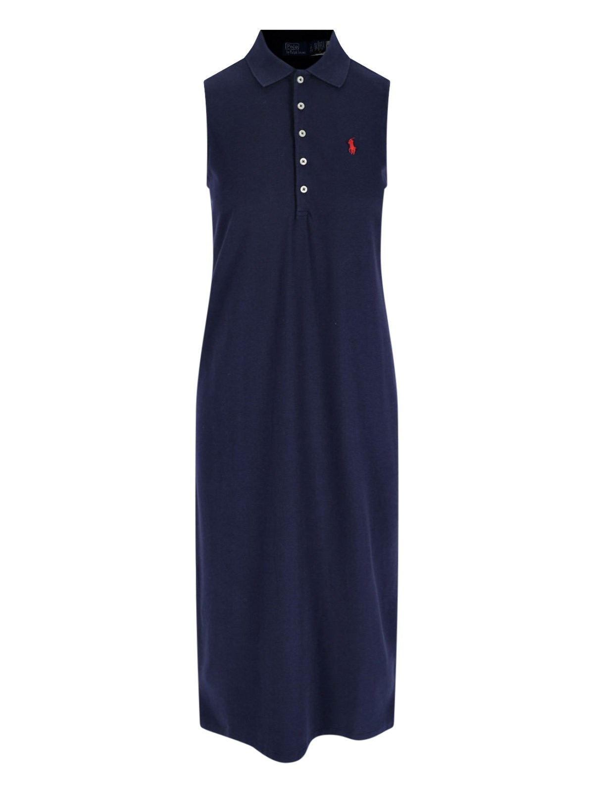 Polo Ralph Lauren Logo Midi Dress In Blue