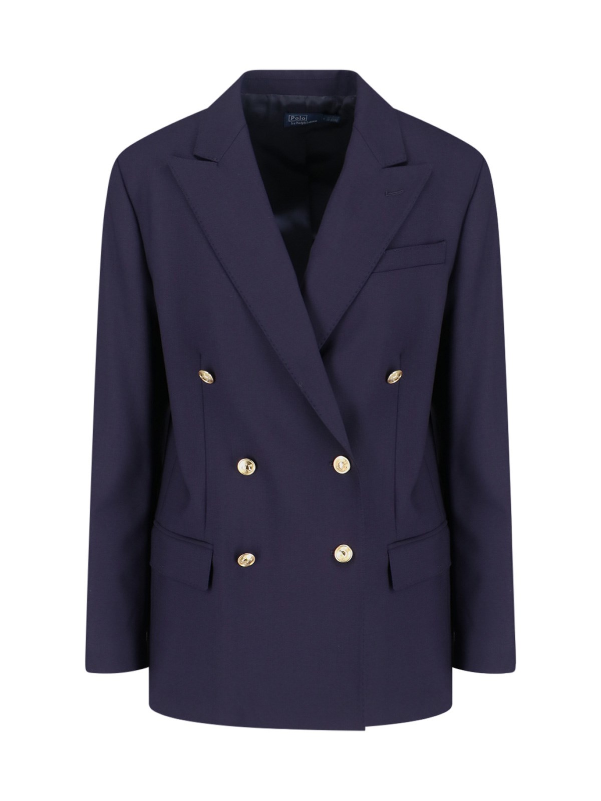 Polo Ralph Lauren Double-breasted Wool Blazer In Blue