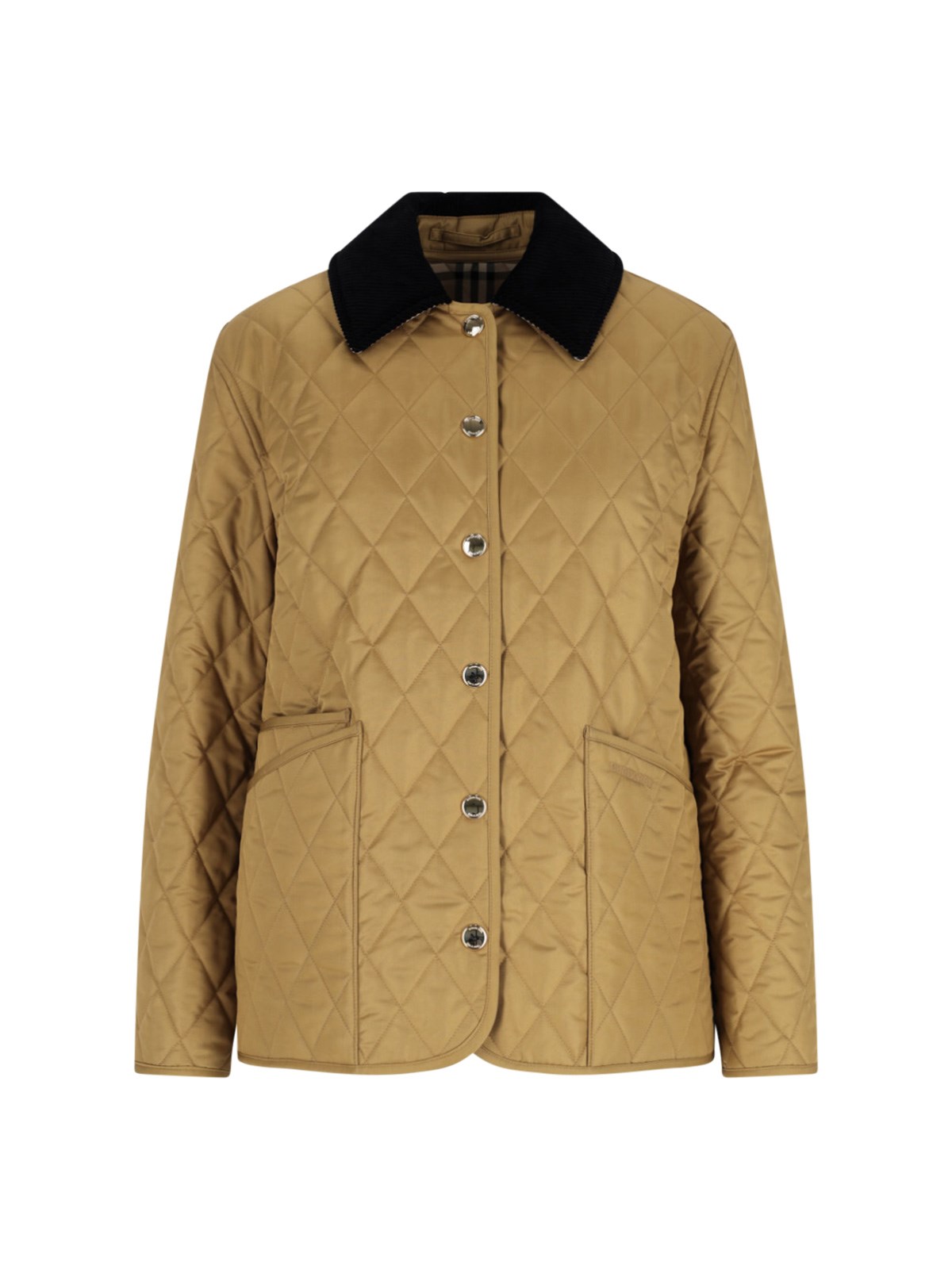 Burberry Quilted Jacket In Brown